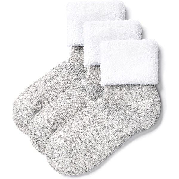 Vlnka 3 páry ponožiek s ovčou vlnou Merino froté biela 61187677