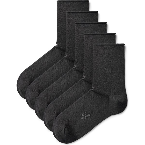 Vlnka 5 párov bavlnených diabetických ponožiek s aloe vera čierna 65063409