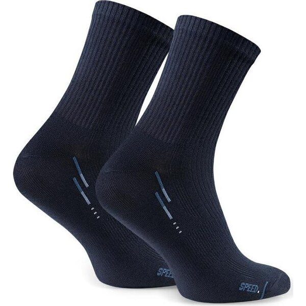 BASIC Tmavomodré pánske vysoké športové ponožky Art. 057 B381 44-46 61532058