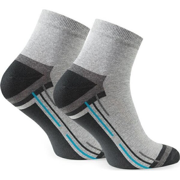 BASIC Sivé pánske športové členkové ponožky Art. 054 E323, GRAY 61532055