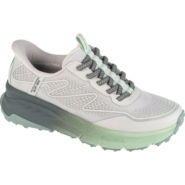 Sivo-zelené dámske trailové tenisky Skechers Slip-Ins: Switch Back - 61532101