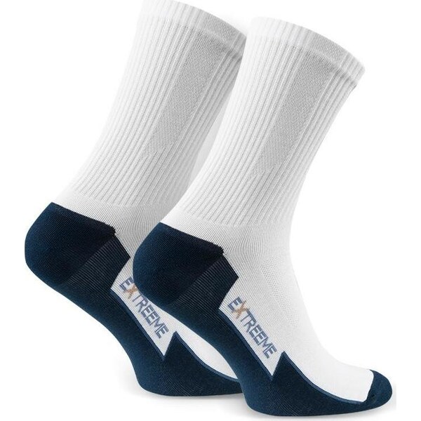 BASIC Pánske bielo-čierne vysoké športové ponožky Art. 057 A382, WHITE 61532393