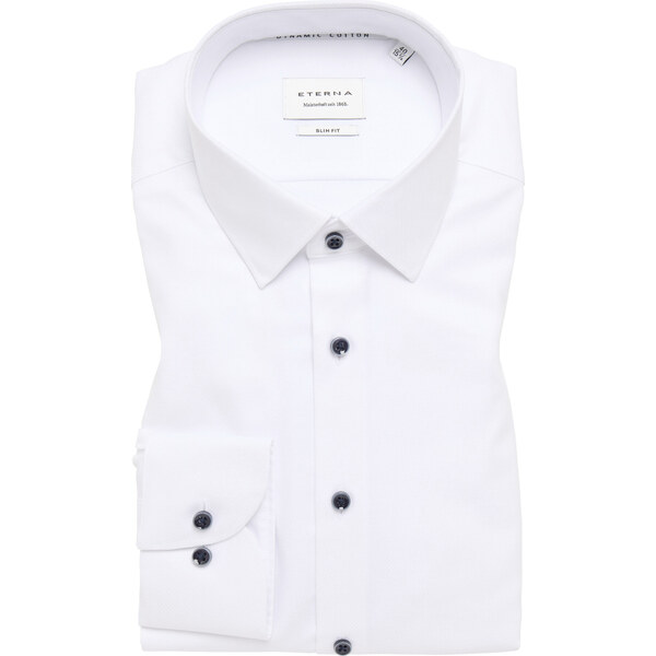 Pánska biela košeľa ETERNA Slim fit s jemnou štruktúrou 61554741