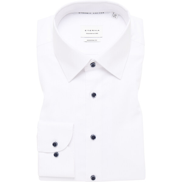 Pánska biela košeľa ETERNA Modern fit s jemnou štruktúrou 61554742