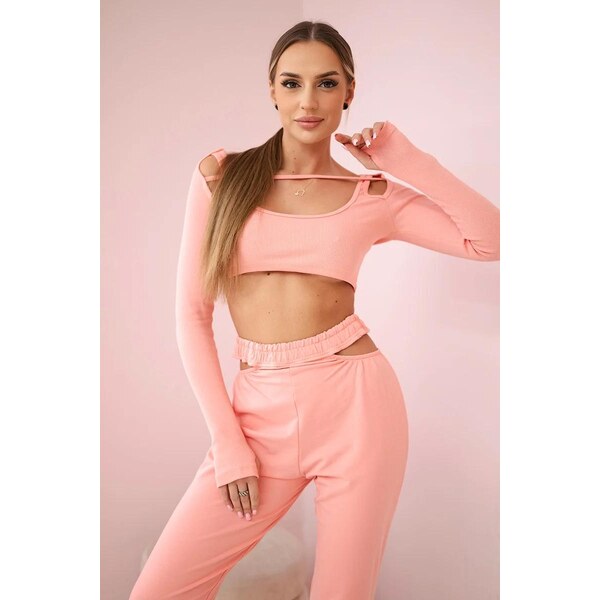 MladaModa Tepláková súprava s crop-topovou blúzkou model 9340 31177978