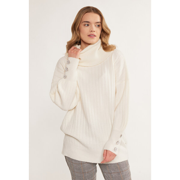 Sveter Golf SWEB400 s puzdrovými rukávmi biely - Monnari 61559910