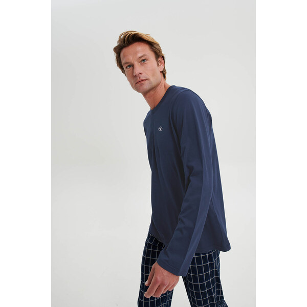 Vamp - Pánske pyžamo s kockovanými nohavicami 21924 - Vamp 61559669