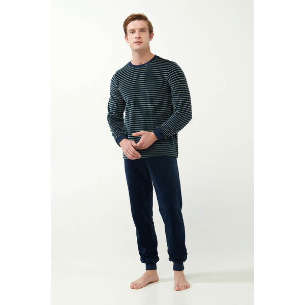 Vamp - Zamatové pánske pyžamo s manžetami 21961 - Vamp 61560021