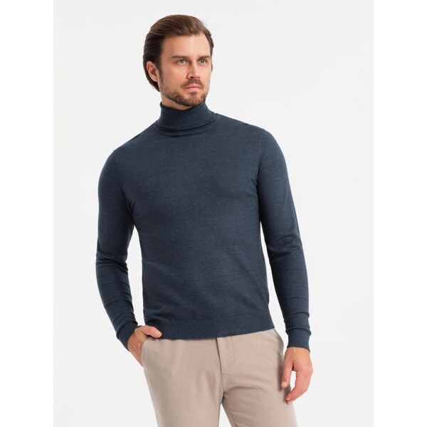 Ombre Clothing Módny tmavo modrý rolák V4 SWTN-0127 61573925