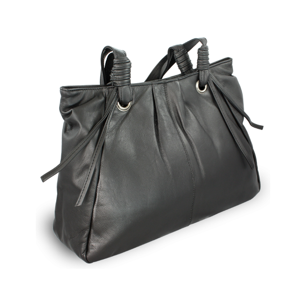 Arwel Čierna dámska kožená zipsová kabelka 212-2068-60 61595984