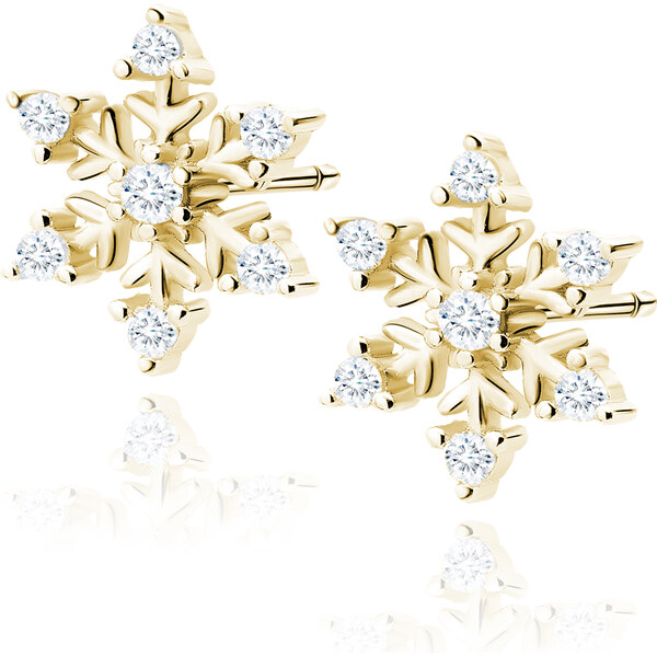 Olivie Stříbrné náušnice SNĚHOVÁ VLOČKA GOLD 9315 65048757