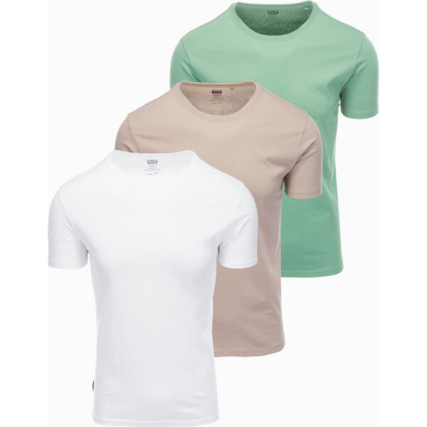 Ombre BASIC mens cotton shirt set with round neckline - gray-green 64788251