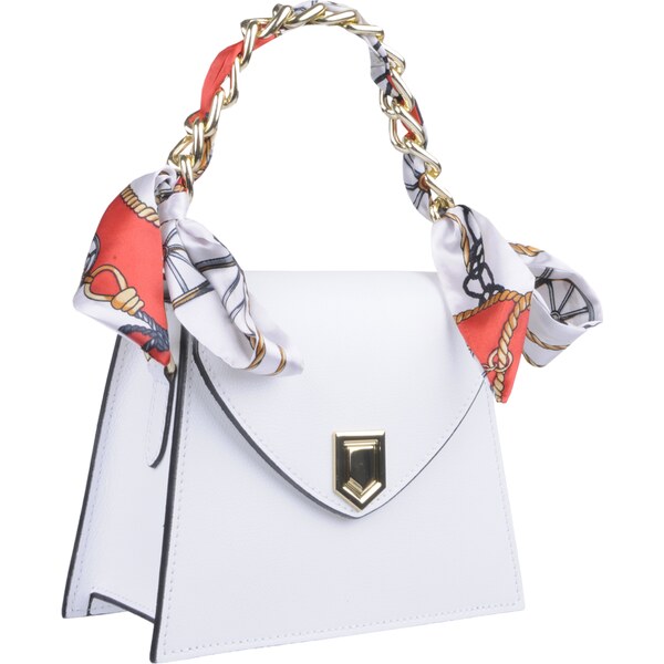 Biela kožená talianska crossbody kabelka Virginia Bianca NovaKabelka 61590934