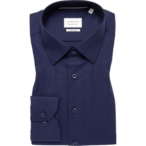 Pánska navy košeľa ETERNA Modern fit s jemnou štruktúrou 61593177