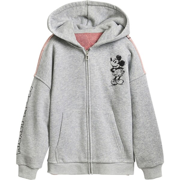 Desigual Tepláková bunda sivá / tmavoružová / červená / čierna 62115338