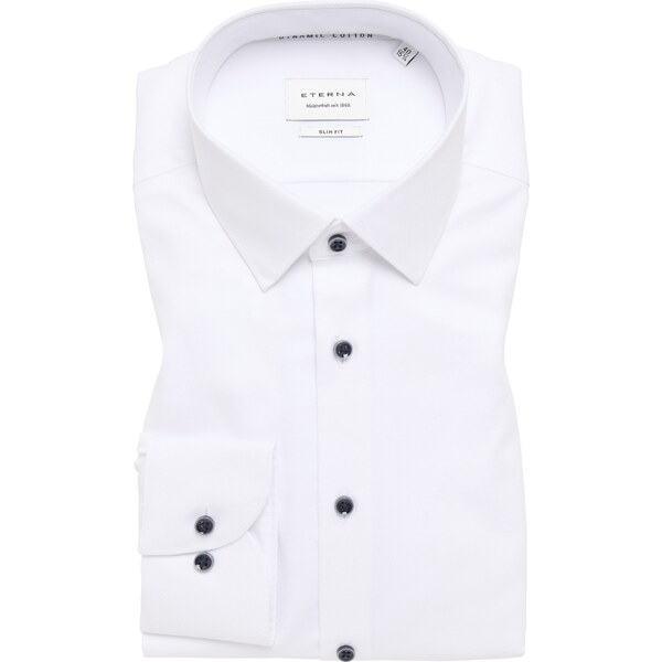 Pánska biela košeľa Dynamic Cotton so štruktúrou ETERNA slim fit 62578819