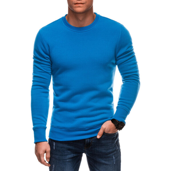 Edoti BASIC mens uniform round neck sweatshirt - blue 64668086