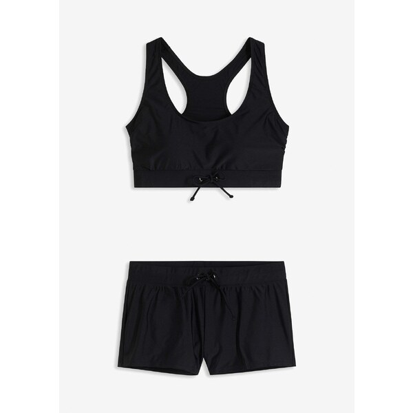 bonprix Bikiny (2-dielne) s kúpacími šortkami, farba čierna 44790748