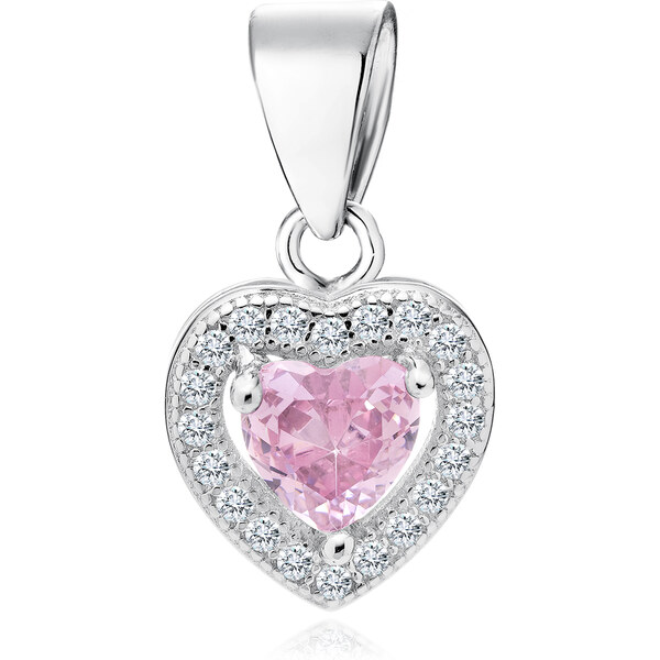 Olivie Strieborný prívesok ružové SRDIEČKO 1653 14270951