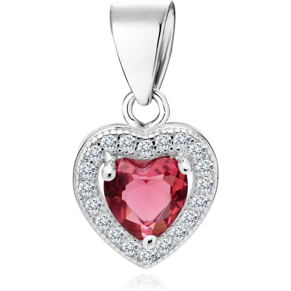 Olivie Strieborný prívesok ČERVENÉ SRDIEČKO 4345 19728460