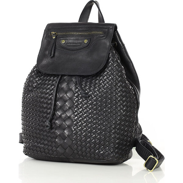 MARCO MAZZINI Pletený kožený batoh - čierna (VS13a) 41661284