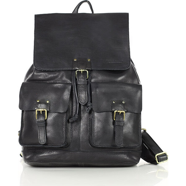 MARCO MAZZINI čierny kožený batoh s vreckami (VS21a) 47337719