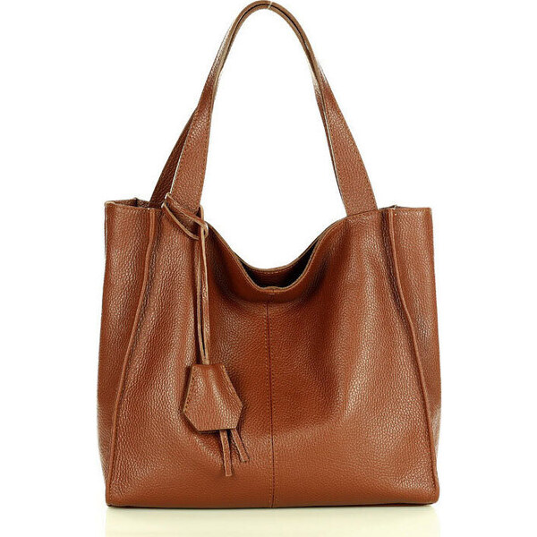 MARCO MAZZINI Hnedá dámska kožená shopper kabelka (s139e) 23861237