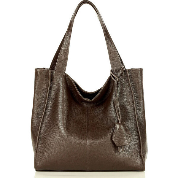 Marco MAZZINI MAZZINI Tmavohnedá dámska kožená shopper kabelka (s139L) 28108271