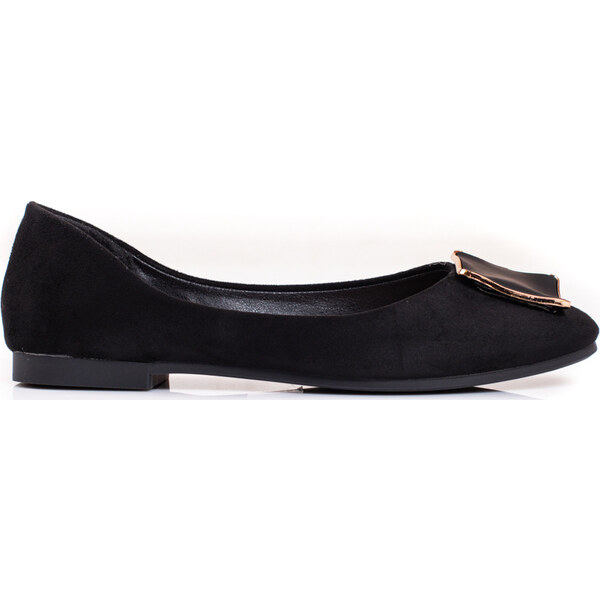 Goodin Čierne semišové baleríny GD-FL837B 36348393