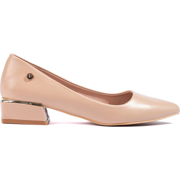 BASIC Dámske béžové semišové baleríny na nízkom podpätku Vinceza 23 42938674