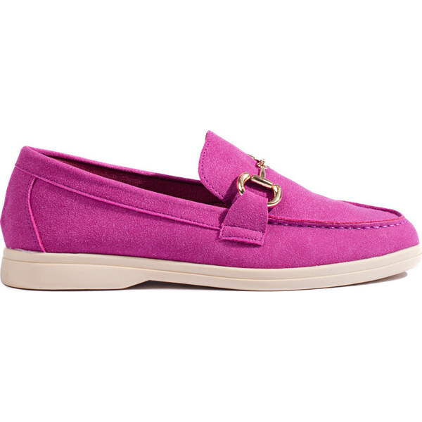 SHELOVET Dámske semišové ružové mokasíny so zdobením T563P-FU 66147256