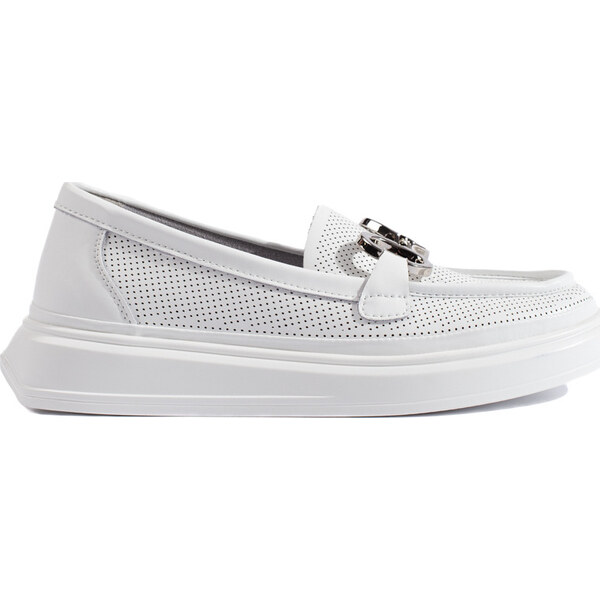 Goodin Biele dierované dámske mokasíny GD-XF-109W 52671500