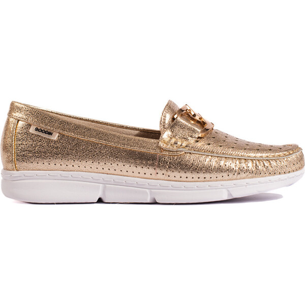 Goodin Zlaté dámske mokasíny s ozdobnou sponou GD-FL6020GO 52671510