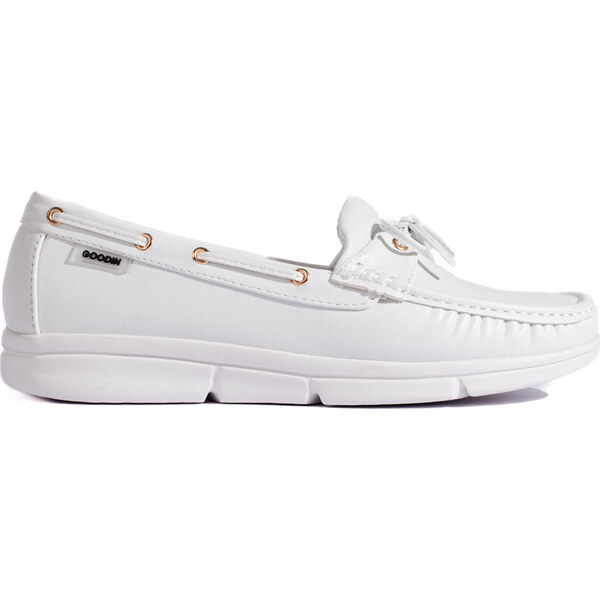 Goodin Pohodlné biele dámske mokasíny GD-FL6022W 52671937