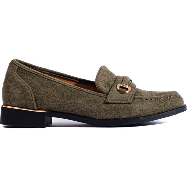 SHELOVET Semišové khaki lordsy H8-516GR 66148223