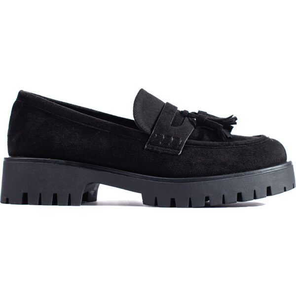 Goodin Semišové čierne mokasíny so strapcami GD-XR-369B-B 48259129