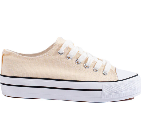 Béžové plátené tenisky Shelovet XL-33P-BE 66148373