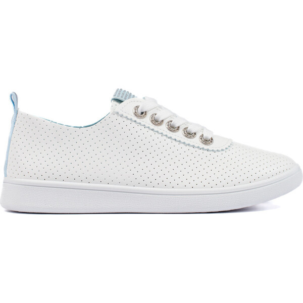 SHELOVET Dierkované biele dámske tenisky NB691BL 66148523