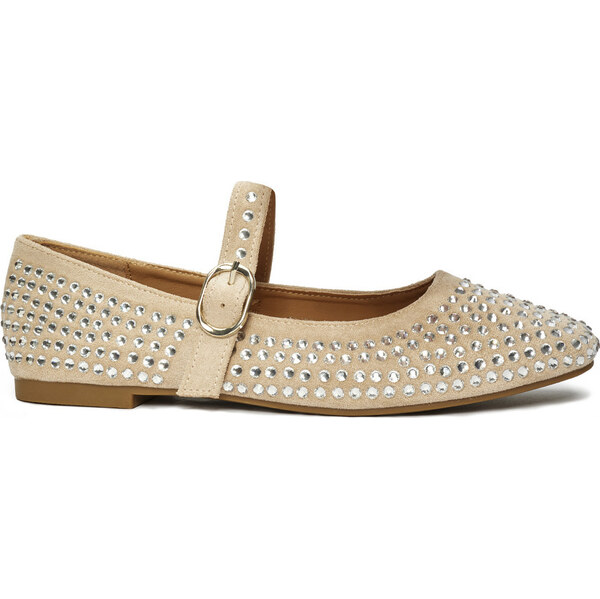 SHELOVET Béžové dámske balerínky s cvočkami T613BE 66148577