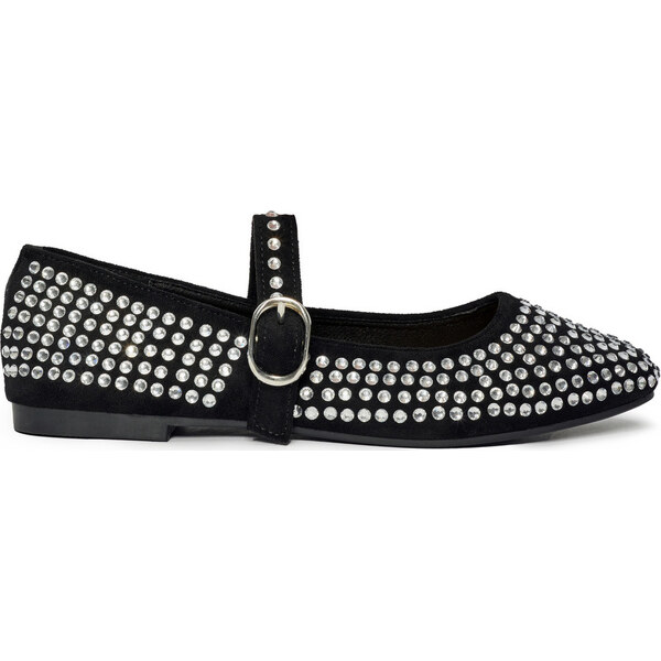 SHELOVET Čierne dámske balerínky s cvočkami T613B 66148578
