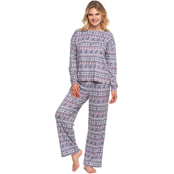 Moraj Teplé vianočné pyžamo Nordic sivé 58453682