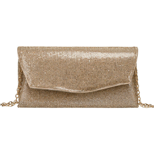 Peterson zlatá listová kabelka s lesklými zirkónmi PTN XS102 57236391