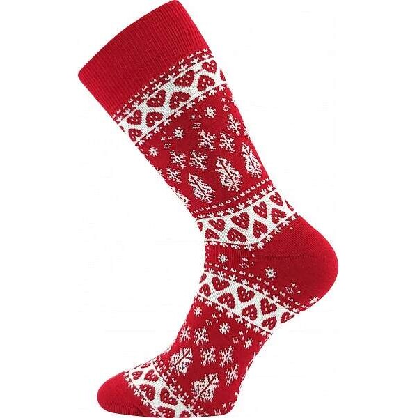 ZIMONA teplé vianočné ponožky s nórskym vzorom VoXX červená 35-38 1 58415806