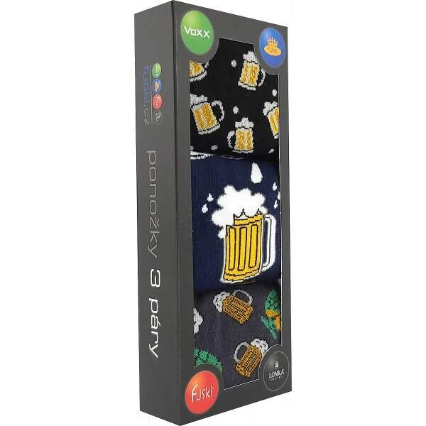 DEBOX farebné vianočné ponožky Lonka - PŮLLITR mix E 39-42 3 páry 1 59760448