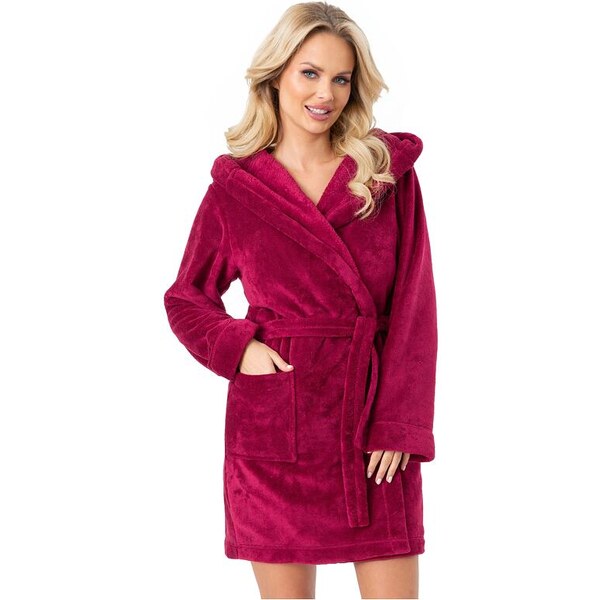 Donna Hrejivý zimný župan Pamela vínový 58398014