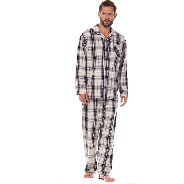 L&L Flanelové pánske pyžamo Ben sivé 59845220