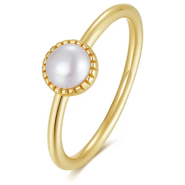 MAJYA Strieborný prsteň PERLA pozlátený 11330/5 64582306