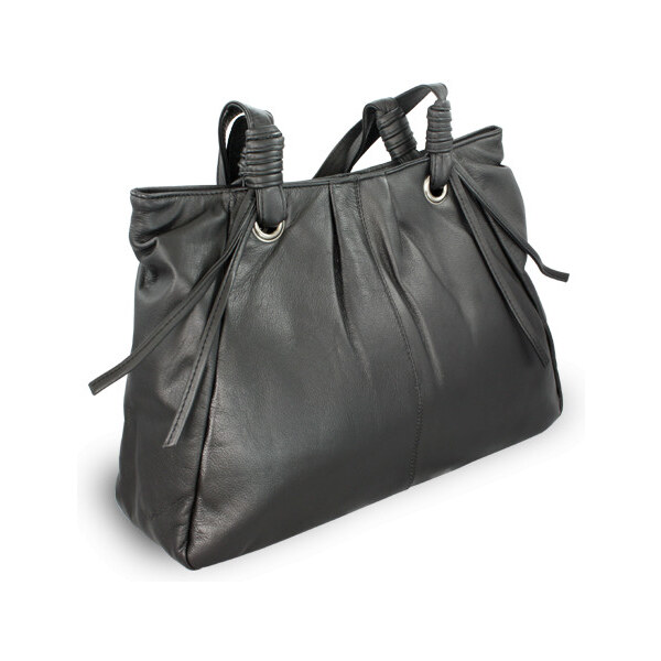 Arwel Čierna dámska zipsová kožená kabelka 212-2068-60 NDM 66089653