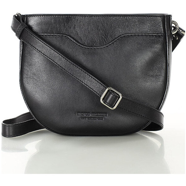 MARCO MAZZINI Čierna kožená crossbody kabelka v tvare podkovy (G11512a 54210717