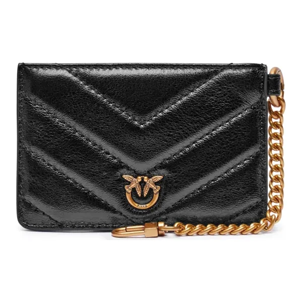 Pinko Kožené puzdro na karty CHAIN 61690512